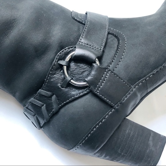 Clarks knee boots, comfortable 3” heel, black nubuck, size US 6.5M (EU38) - Picture 4 of 14